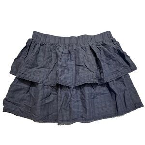 Sonoma Women's Cotton Ruffle Mini Skirt, Size L, Blue